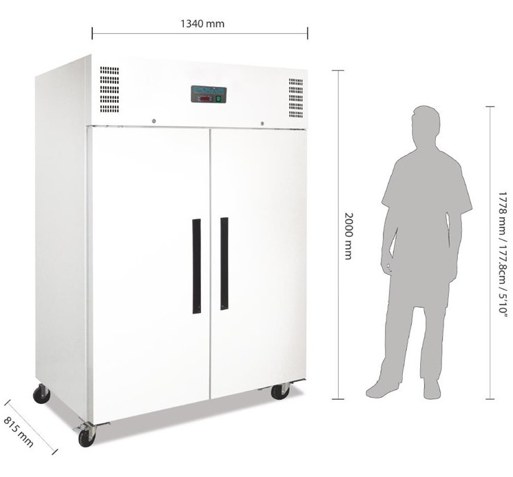 Afmetingen Polar CC663 professionele dubbeldeurs koelkast