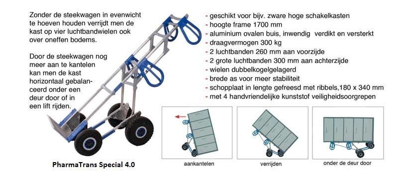 Specificaties PharmaTrans Special 4.0 steekwagen