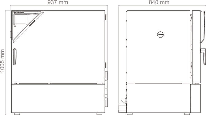 Binder KBF 130 - Afmetingen