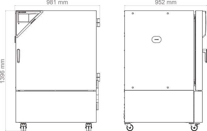 Binder KBF 260 - Afmetingen