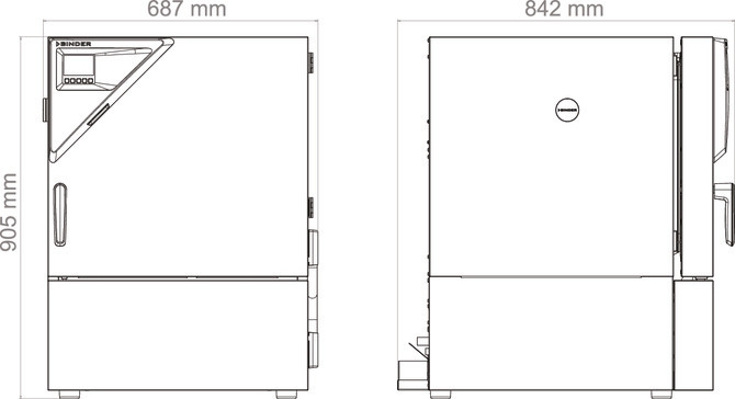 Binder KB 65 - Afmetingen