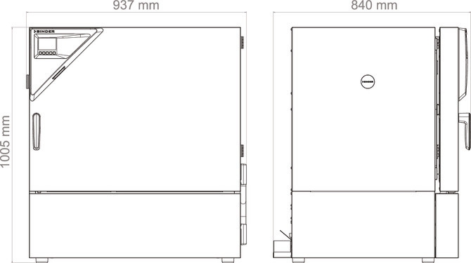 Binder KB 130 - Afmetingen