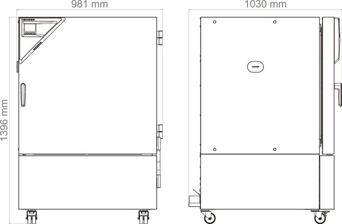 Binder KB 260 - Afmetingen