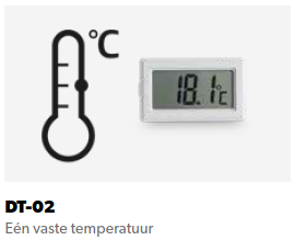 Vast ingestelde temperatuur op +5°C