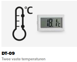 2 vaste temperatuurinstellingen op +5°C en -20°C