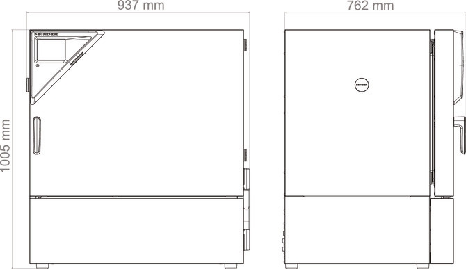 Binder KBF PRO 130 - Afmetingen