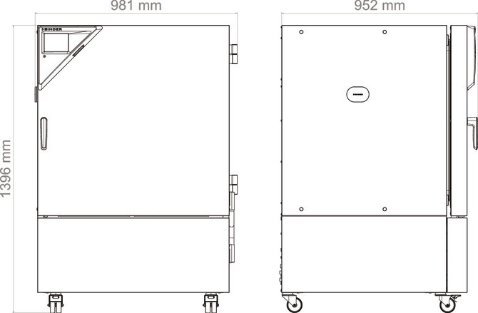 Binder KBF PRO 260 - Afmetingen