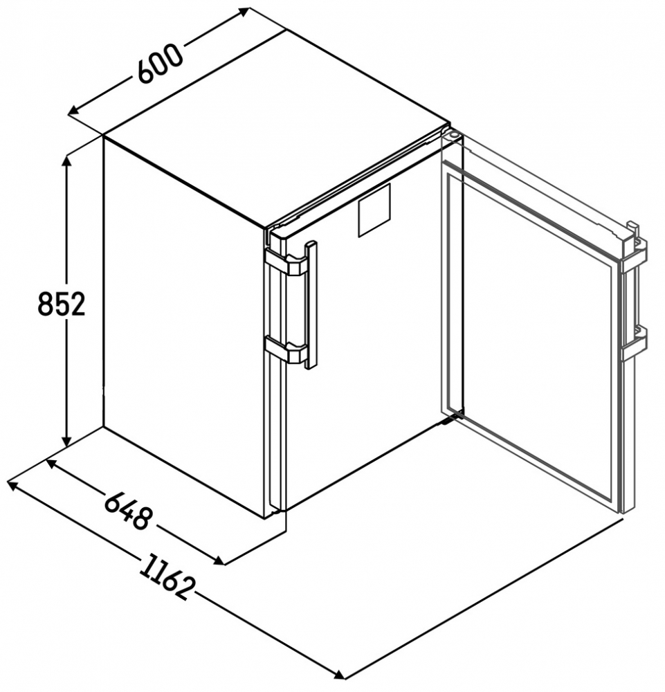 Liebherr FFTsg 1501 - Afmetingen