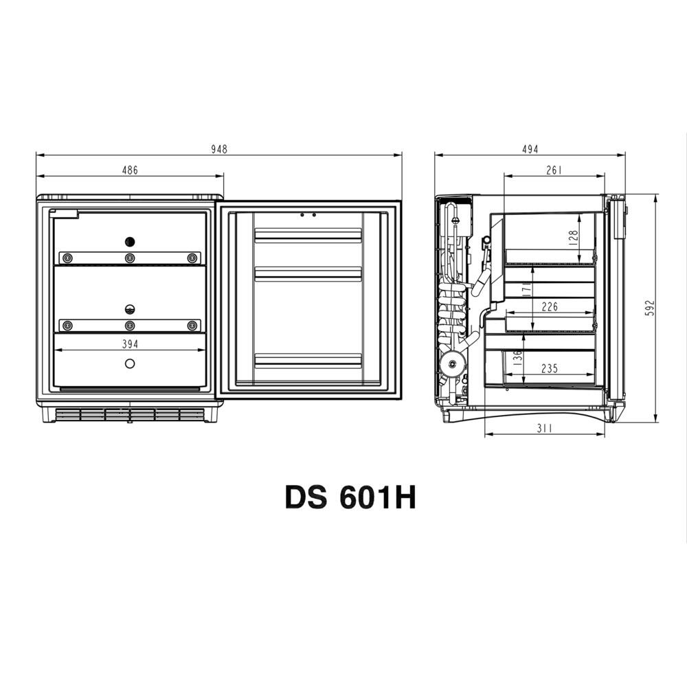 Dometic DS 601H - Afmetingen