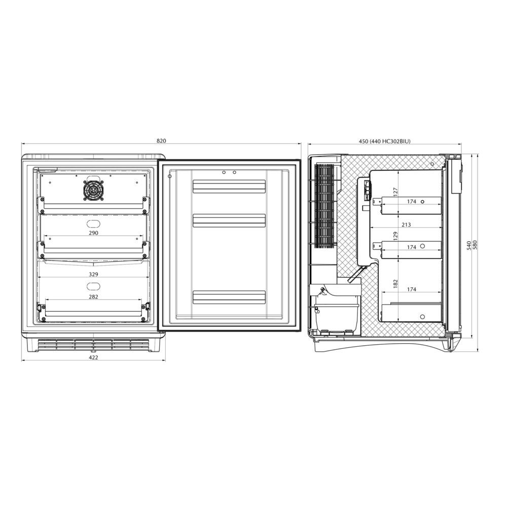 Technische tekening Dometic HC 302FS