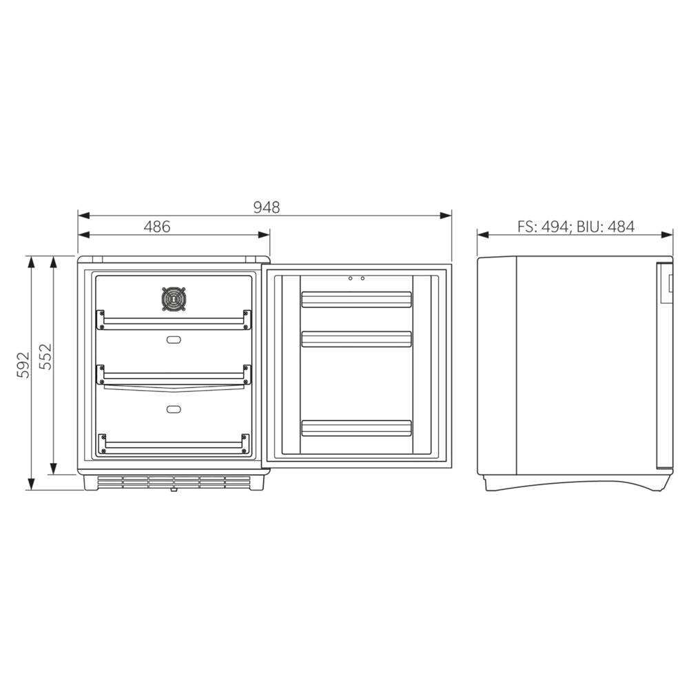 Technische tekening Dometic HC 502D