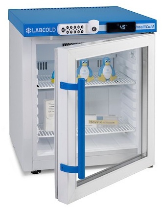 Labcold RLDG0124 countertop medicijnkoelkast met glasdeur en codeslot