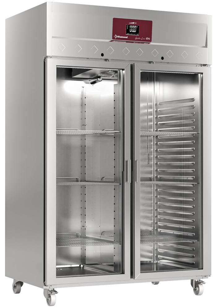 Diamond ID140/R9G professionele dubbeldeurs koelkast met glasdeuren