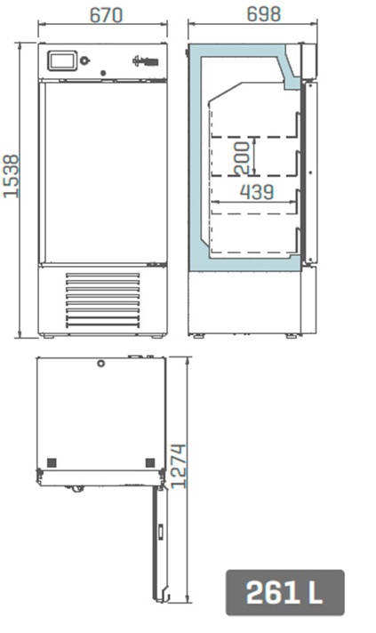 Infrico medcare BBMD25S - Afmetingen