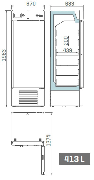 Infrico medcare BBMD40S - Afmetingen