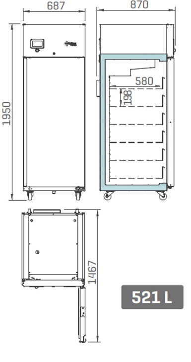 Infrico medcare BBMD65G - Afmetingen