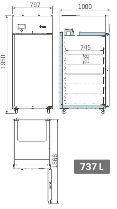 Infrico medcare BBMD80G - Afmetingen