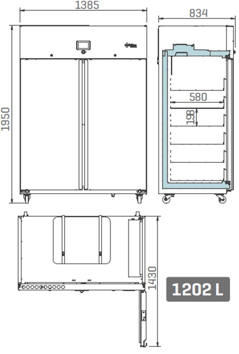 Infrico medcare BBMD130S - Afmetingen