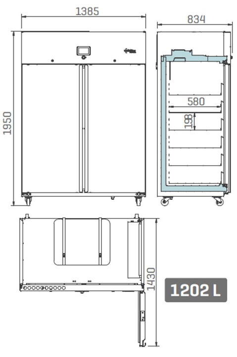 Infrico medcare BBMD130G - Afmetingen