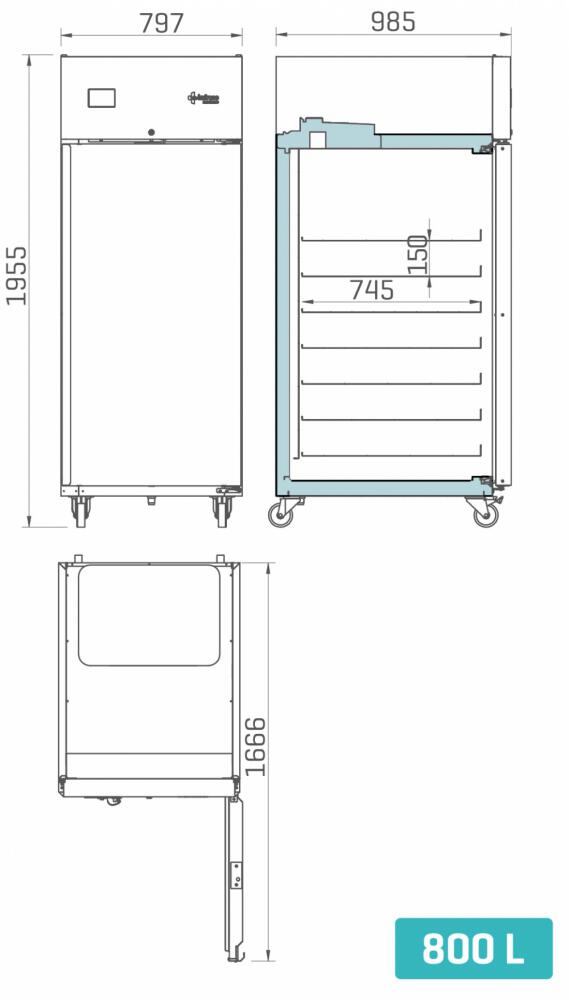 Infrico medcare LTR80SD - Afmetingen