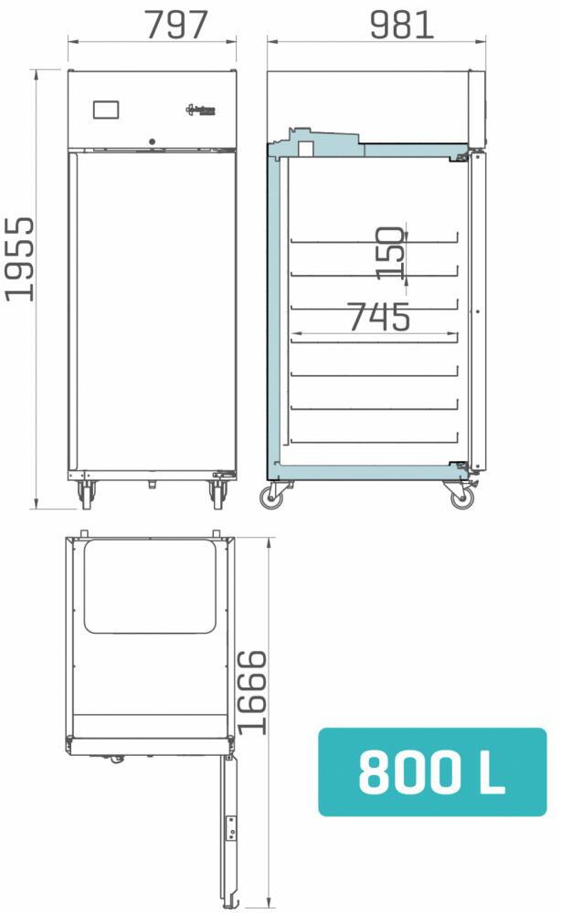 Infrico medcare LTF80SD - Afmetingen