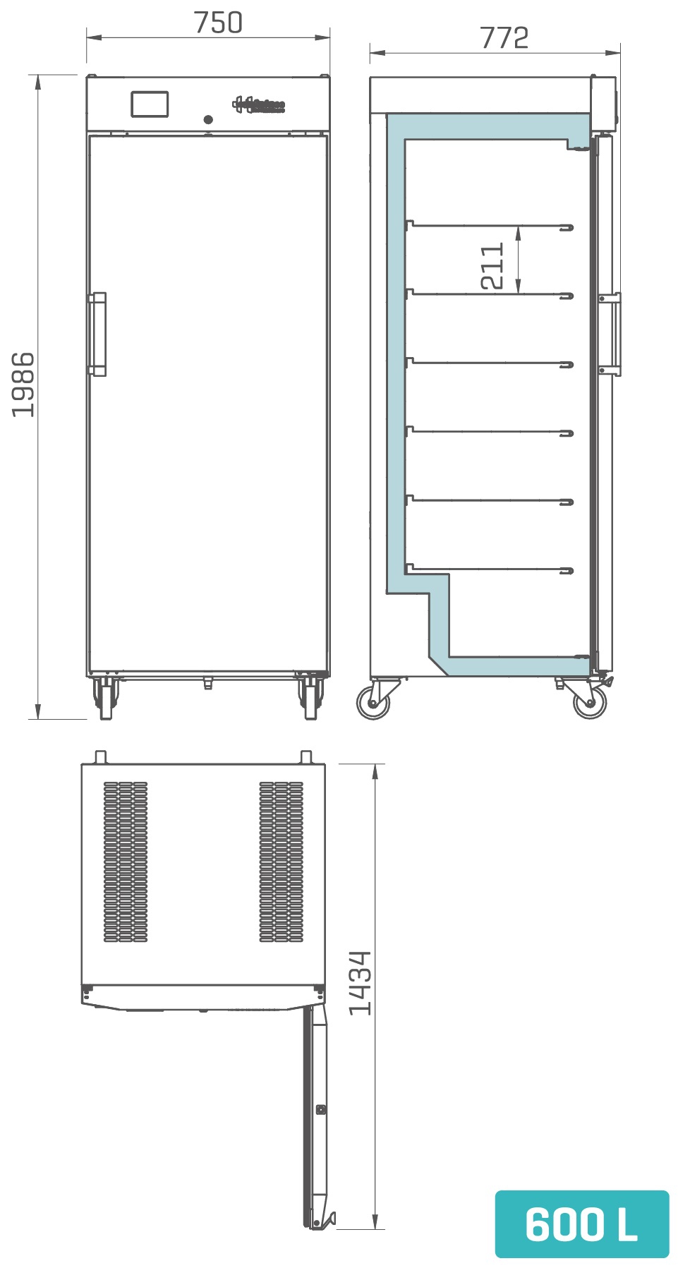 Infrico medcare LEF60S - Afmetingen