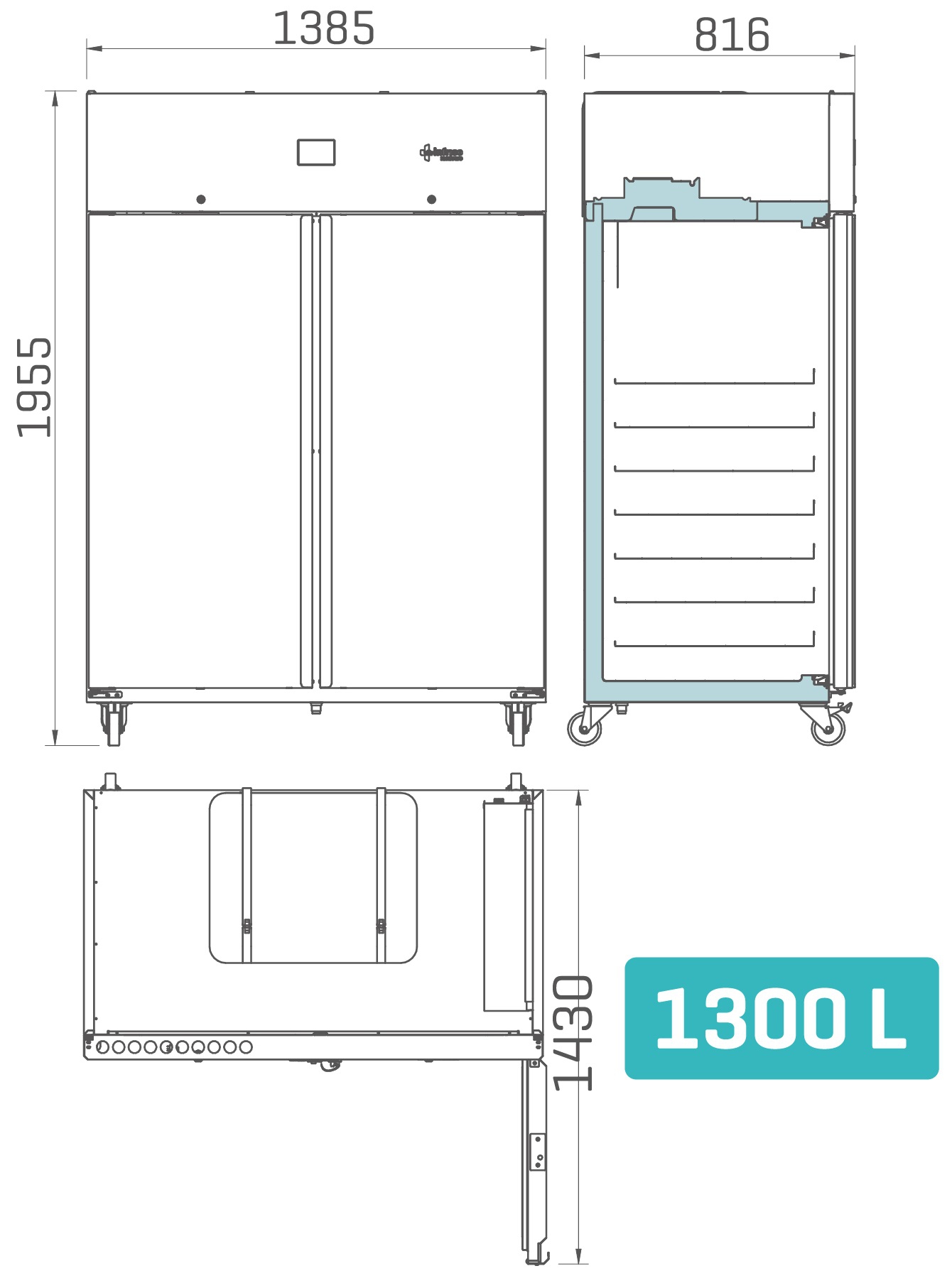 Infrico medcare LTF130SD - Afmetingen