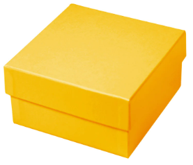 Cryobox karton 133x133x75 mm - geel