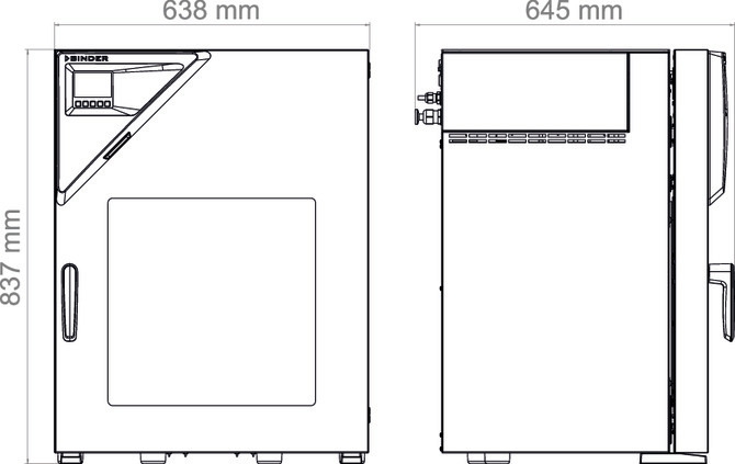 Binder VD 56 - Afmetingen