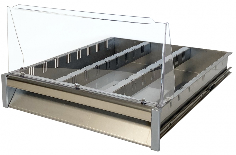 Evermed RVS lade met transparant verhoogd voorfront