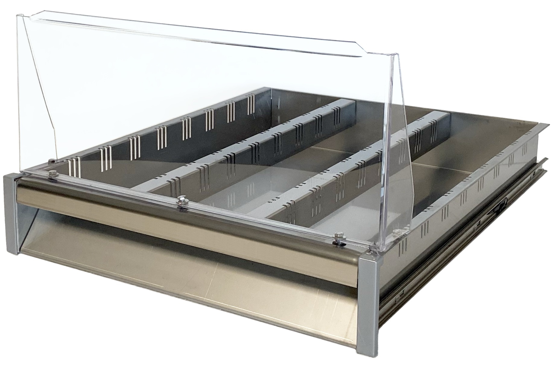 Evermed RVS lade met transparant verhoogd voorfront