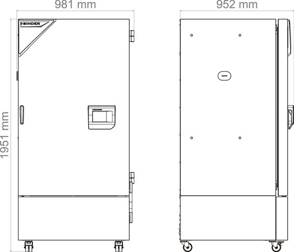 Binder KBF 470 - Afmetingen