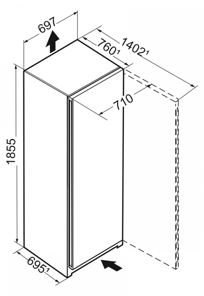 Liebherr FNc 7227 Plus - Afmetingen