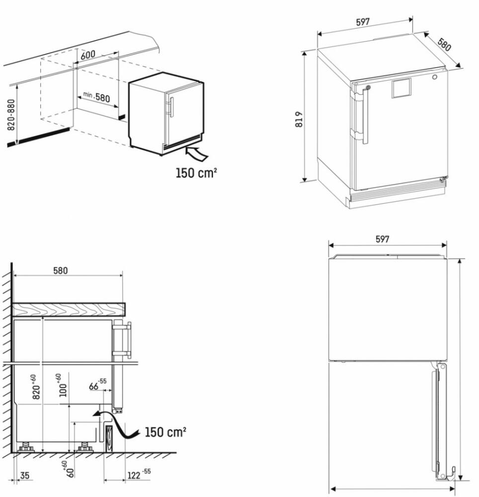 Liebherr SRUvg 1001 - Afmetingen