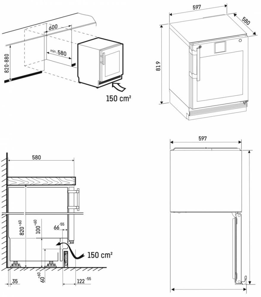 Liebherr SRUvg 1011 - Afmetingen