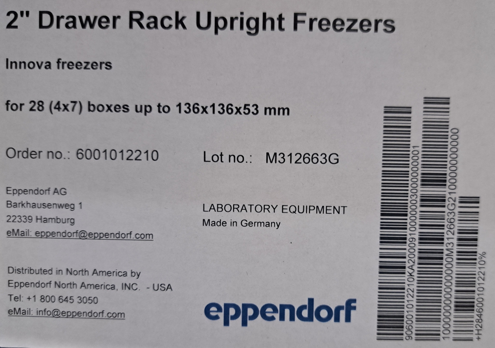 Eppendorf opslagrek t.b.v. CryoCube F740h(i), Innova U360 en U535