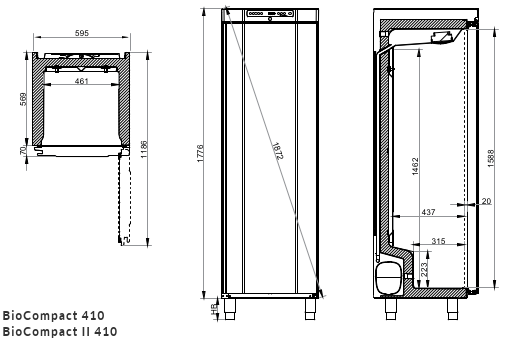 Voordeelmodel Gram BioCompact II RR410 medicijnkoelkast