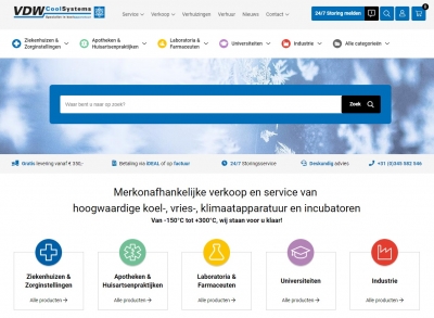 Nieuwe website en webshop VDW CoolSystems